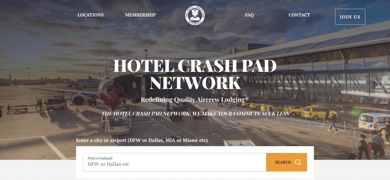 Hotel Crash Pads nationwide!